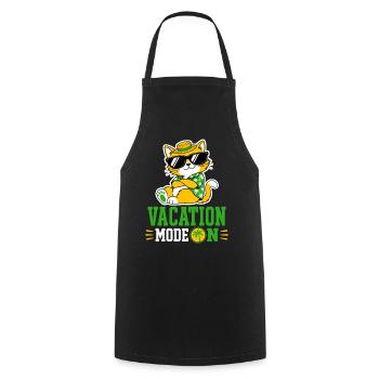 Vacation Mode On Cat Sunglasses Motif - Cooking Apron - black - Front - AI Model Male 185 dark (185cm)
