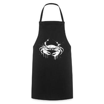 Crab Splash Grunge White - Kochschürze - Schwarz - Vorne - AI Model Male 185 dark (185cm)