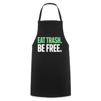 Eat Trash Be Free Spruch Fast Food Humor - Kochschürze - Schwarz - Vorne - AI Model Male 185 dark (185cm)