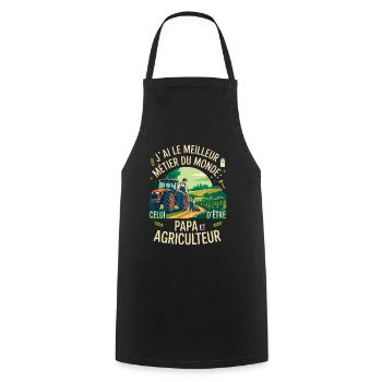Papa Et Agriculteur Meilleur Métier Du Monde - Tablier de cuisine - noir - Devant - AI Model Male 185 dark (185cm)