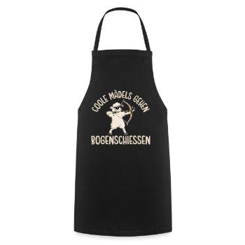 Bogensport Coole Mädels gehen Bogenschiessen - Kochschürze - Schwarz - Vorne - AI Model Male 185 dark (185cm)