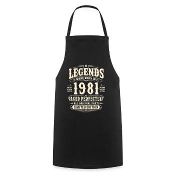 45. Geburtstag Geschenk Mann 1981 Vintage Retro - Kochschürze - Schwarz - Vorne - AI Model Male 185 dark (185cm)