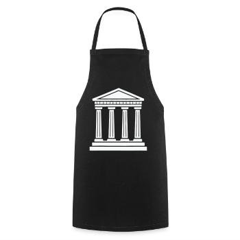 Classic Temple Pillars Silhouette - Cooking Apron - black - Front - AI Model Male 185 dark (185cm)