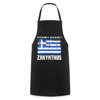 Zakynthos Coordinates - Cooking Apron - black - Front - AI Model Male 185 dark (185cm)