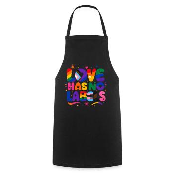 Love Has No Labels Regenbogen Pride Spruch - Kochschürze - Schwarz - Vorne - AI Model Male 185 dark (185cm)