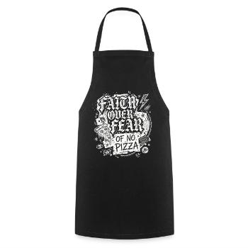 Faith Over Fear of No Pizza - Kochschürze - Schwarz - Vorne - AI Model Male 185 dark (185cm)