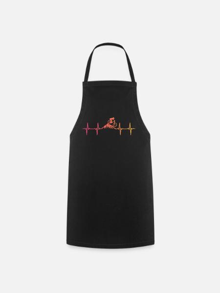 Mountain Bike Heartbeat Sunset Mountain Bike - Cooking Apron - black