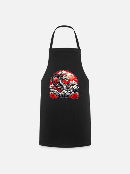 Japanischer Drachen - Kochschürze - Schwarz