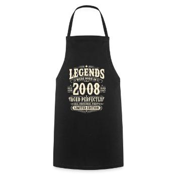 18. Geburtstag Geschenk Mann 2008 Vintage Retro - Kochschürze - Schwarz - Vorne - AI Model Male 185 dark (185cm)