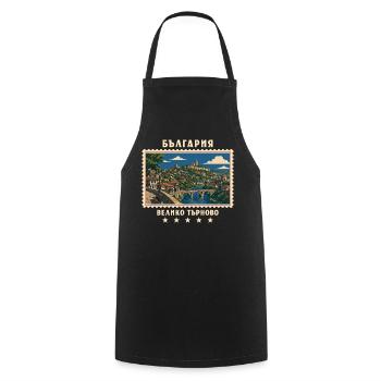 Bulgarien Veliko Tarnovo Vintage Reisemarke - Kochschürze - Schwarz - Vorne - AI Model Male 185 dark (185cm)