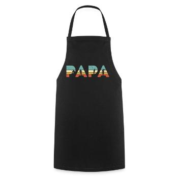 Papa Vintage Angel-Vater-Angler-Geschenk - Kochschürze - Schwarz - Vorne - AI Model Male 185 dark (185cm)