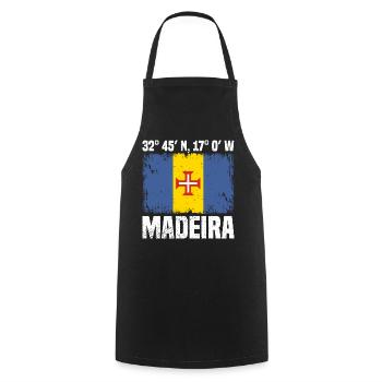 Madeira Coordinates - Cooking Apron - black - Front - AI Model Male 185 dark (185cm)
