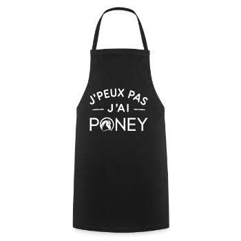 Poney Humour Cadeau Passionné d'Équitation - Tablier de cuisine - noir - Devant - AI Model Male 185 dark (185cm)