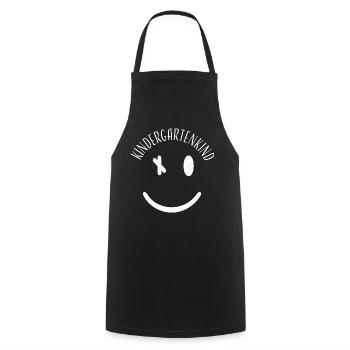 Kindergartenkind – Minimalistisches Kinderdesign - Kochschürze - Schwarz - Vorne - AI Model Male 185 dark (185cm)