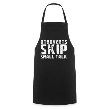 Otroverted Skippen Small Talk - Cooking Apron - black - Front - AI Model Male 185 dark (185cm)