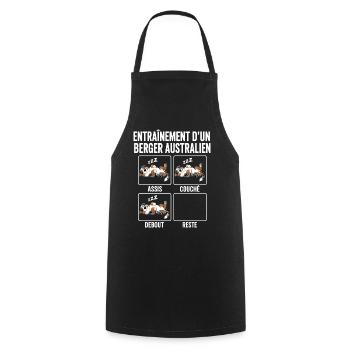 Chien Entraînement Berger Australien - Tablier de cuisine - noir - Devant - AI Model Male 185 dark (185cm)