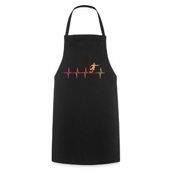 Fußball Sunset Herzschlag Fußballspieler - Kochschürze - Schwarz - Vorne - AI Model Male 185 dark (185cm)