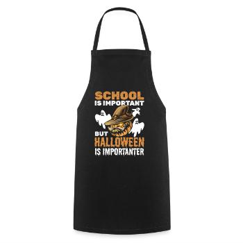 School is important but Halloween is importanter - - Kochschürze - Schwarz - Vorne - AI Model Male 185 dark (185cm)