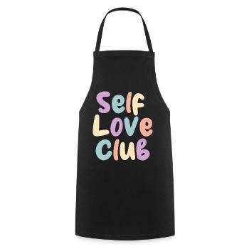 Self Love Club Pastelldruck - Kochschürze - Schwarz - Vorne - AI Model Male 185 dark (185cm)