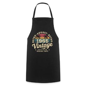 August 1965 Retro Vintage Birthday Palm Trees - Cooking Apron - black - Front - AI Model Male 185 dark (185cm)