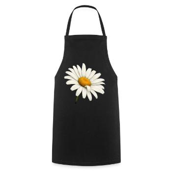 Weiße Margeritenblüte Natur Blumen Design  - Kochschürze - Schwarz - Vorne - AI Model Male 185 dark (185cm)
