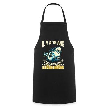 Anniversaire 18 Ans Humour Le Plus Rapide - Tablier de cuisine - noir - Devant - AI Model Male 185 dark (185cm)