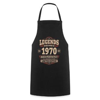 56. Geburtstag Geschenk Mann 1970 Vintage Retro - Kochschürze - Schwarz - Vorne - AI Model Male 185 dark (185cm)