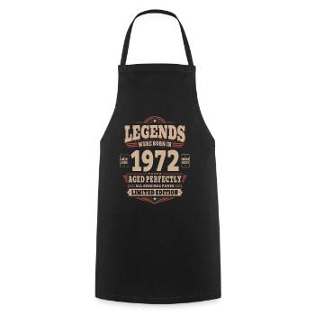 Cadeau d’anniversaire 54 Mari 1972 Vintage Retro - Tablier de cuisine - noir - Devant - AI Model Male 185 dark (185cm)