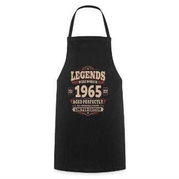 61st Birthday Gift Husband 1965 Vintage Retro - Cooking Apron - black - Front - AI Model Male 185 dark (185cm)