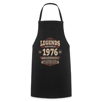 50th Birthday Gift Husband 1976 Vintage Retro - Cooking Apron - black - Front - AI Model Male 185 dark (185cm)