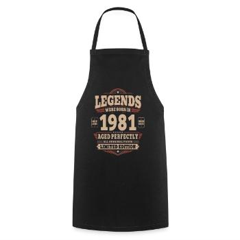 45th Birthday Gift Husband 1981 Vintage Retro - Cooking Apron - black - Front - AI Model Male 185 dark (185cm)