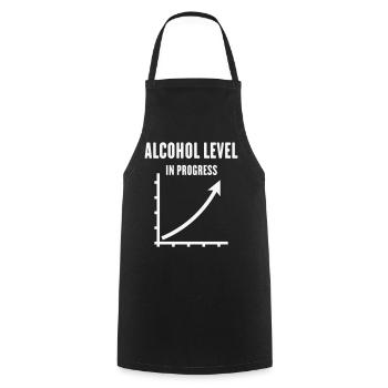 Alcohol Level In Progress (Drinking Team / White) - Kochschürze - Schwarz - Vorne - AI Model Male 185 dark (185cm)