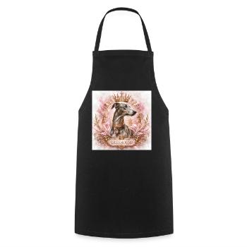 Royal Greyhound Portrait with Crown - Cooking Apron - black - Front - AI Model Male 185 dark (185cm)