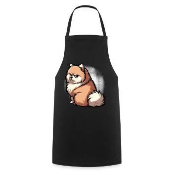 Pomeranian Pomeranian Pomeranian Spitz Dog Miniature Spitz Holder - Cooking Apron - black - Front - AI Model Male 185 dark (185cm)