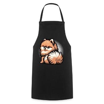 Zwergspitz Zwergspitze Spitzhund Zwergspitzhalter - Kochschürze - Schwarz - Vorne - AI Model Male 185 dark (185cm)
