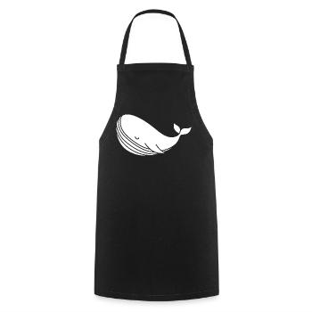 Whale silhouette minimalist sea motif - Cooking Apron - black - Front - AI Model Male 185 dark (185cm)