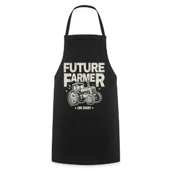Zukünftiger Farmer Baby Tractor Vintage Dad - Kochschürze - Schwarz - Vorne - AI Model Male 185 dark (185cm)