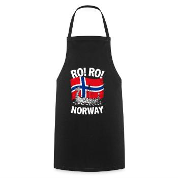  RO RO NORWAY Wikingerschiff Norwegen Flagge - Kochschürze - Schwarz - Vorne - AI Model Male 185 dark (185cm)