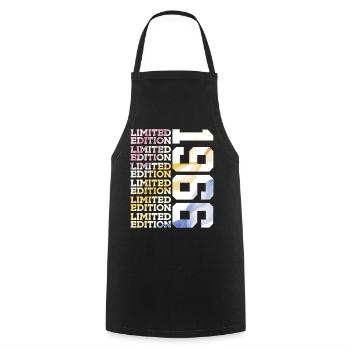 LIMITED EDITION 1966 - 60 YEARS - 60TH BIRTHDAY - Cooking Apron - black - Front - AI Model Male 185 dark (185cm)