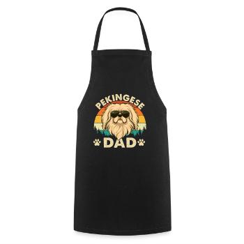 Pekingeser Vater – Pekehund Vater Besitzer Schoßlöwenhund - Kochschürze - Schwarz - Vorne - AI Model Male 185 dark (185cm)