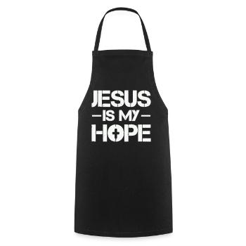 Jésus est mon espoir - Tablier de cuisine - noir - Devant - AI Model Male 185 dark (185cm)
