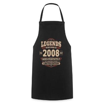18. Geburtstag Geschenk Mann 2008 Vintage Retro - Kochschürze - Schwarz - Vorne - AI Model Male 185 dark (185cm)