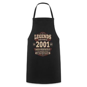 25th Birthday Gift Husband 2001 Vintage Retro - Cooking Apron - black - Front - AI Model Male 185 dark (185cm)