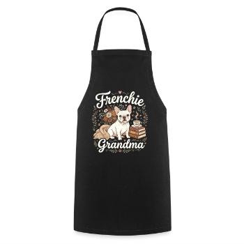 Frenchie Grandma Florale Wärme - Kochschürze - Schwarz - Vorne - AI Model Male 185 dark (185cm)