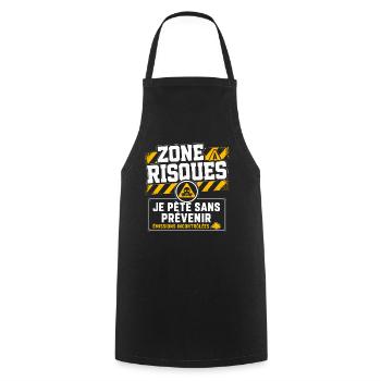 Pète Péteur Cadeau humour personnalisé - Tablier de cuisine - noir - Devant - AI Model Male 185 dark (185cm)