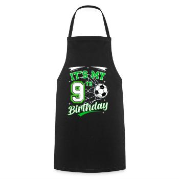 Its My 9th Birthday Soccer Boys 9 Years Birthday 9 - Cooking Apron - black - Front - AI Model Male 185 dark (185cm)