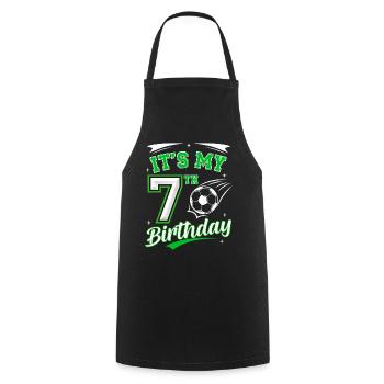 Its My 7th Birthday Soccer Boys 7 Years Birthday 7 - Cooking Apron - black - Front - AI Model Male 185 dark (185cm)