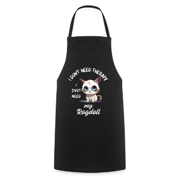 Ragdoll Cat Therapy - Cooking Apron - black - Front - AI Model Male 185 dark (185cm)