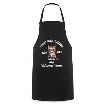 Maine Coon Therapy - Cooking Apron - black - Front - AI Model Male 185 dark (185cm)