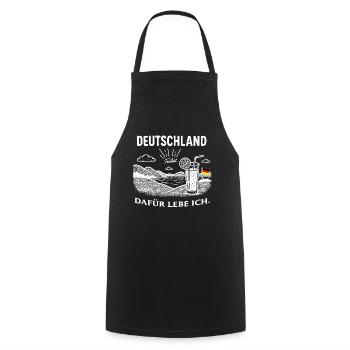 Deutschland - Dafür lebe ich  - Kochschürze - Schwarz - Vorne - AI Model Male 185 dark (185cm)